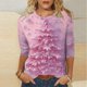 thumbnail image 1 of Fiudx Ofertas Flash Del Día Camiseta con Estampado Navideño a La Moda para Mujer, Blusa con Mangas 3/4, Tops Informales con Cuello Redondo, 1 of 5