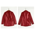 thumbnail image 4 of Long Sleeve Pu Jacket Turn-Down Collar Casual Faux-Leather Button Coat, 4 of 5