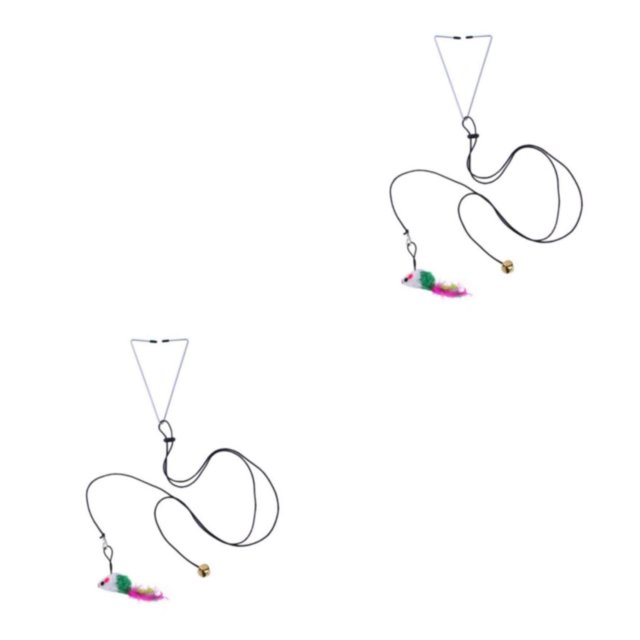 Greeniant Juguete colgante de Metal ABS para mascotas, lindo reemplazo con forma de Animal, sin perforaciones, interactivo, para el hogar, sala tipo 3 2Conjunto