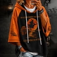 thumbnail image 2 of Halloween Salem Witch Broom Hoodies for Women Halloween Salem 1692 Spooky Season Sweatshirt Witch Costume Vintage Scary Pullover Tops Orange M, 2 of 5