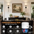 thumbnail image 2 of Battery Operated Wall Sconce Set of 2, 13000mAh Rechargeable Wall Sconces Battery Operated Light Dimmable Battery Powered Wall Lights with Remote for Bedroom, Living Room, Home Decor, 2 of 8