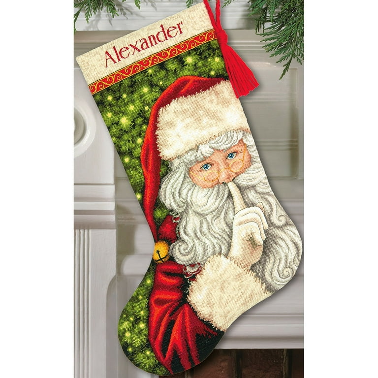 Mavin  Dimensions Christmas Stocking Kit Cross Stitch Peeking at Santa  8620 Vtg 1999