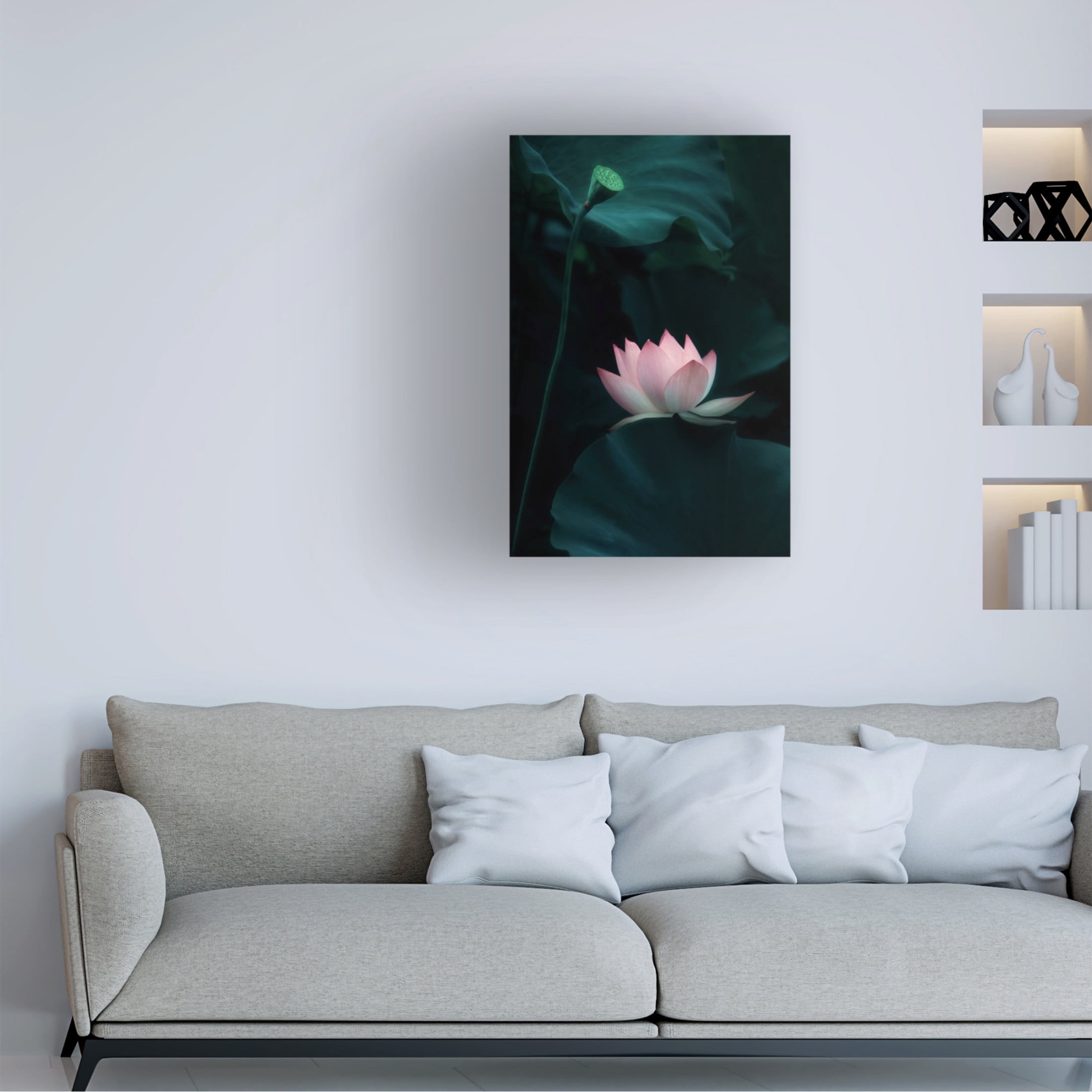 Trademark Fine Art Catherine W. Lotus Flower Canvas Wall Art