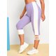 thumbnail image 1 of Bloqueo de colores de tamaño grande Leggings acanalados Crisscross Rosegal Leggings de talla grande, 1 of 5