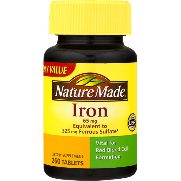 Nature Made Iron Dietary Supplement Tablets, 65 Mg, 260 Ct