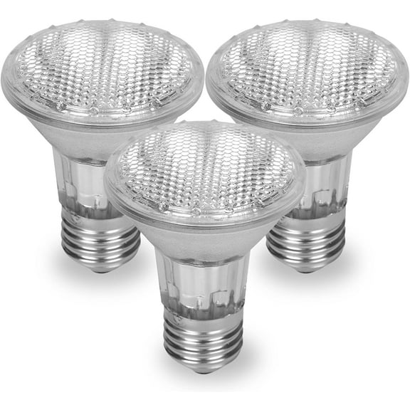 Par 20 3 Pack FL25 50PAR20/FL 50 Watt Halogen Spot Light Bulb Replacement 120V 130V Base Flood Beam Lighting Range Hood Oven PAR20 Reflector Bulbs Kitchen Bathroom Ceiling Can Lamp 50W E26 3P