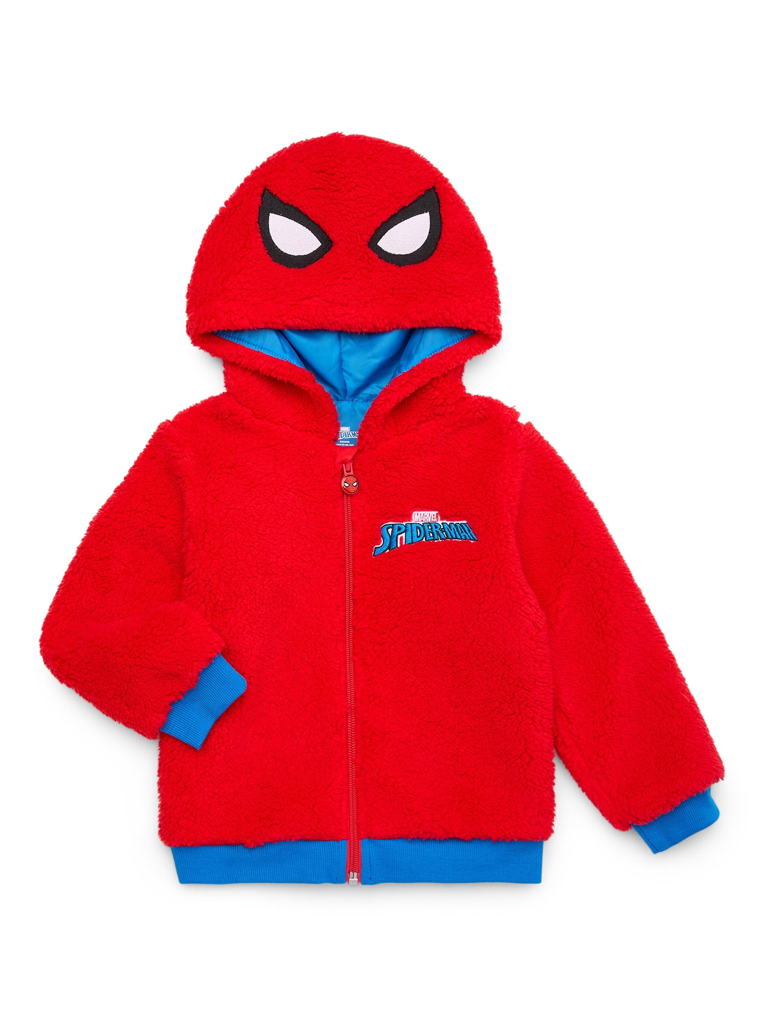 Spider-Man Toddler Boys Plush Fleece Full-Zip Cosplay Hoodie, Sizes 12M-5T