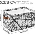 thumbnail image 4 of GZHJMY 2 Pack Collapsible Organizer Storage Bins with The Lines Cute Print,14.2"x10.2" Rectangular Fabric Baskets with Sturdy Leather Handles for Home/Office/Bathroom, 4 of 7