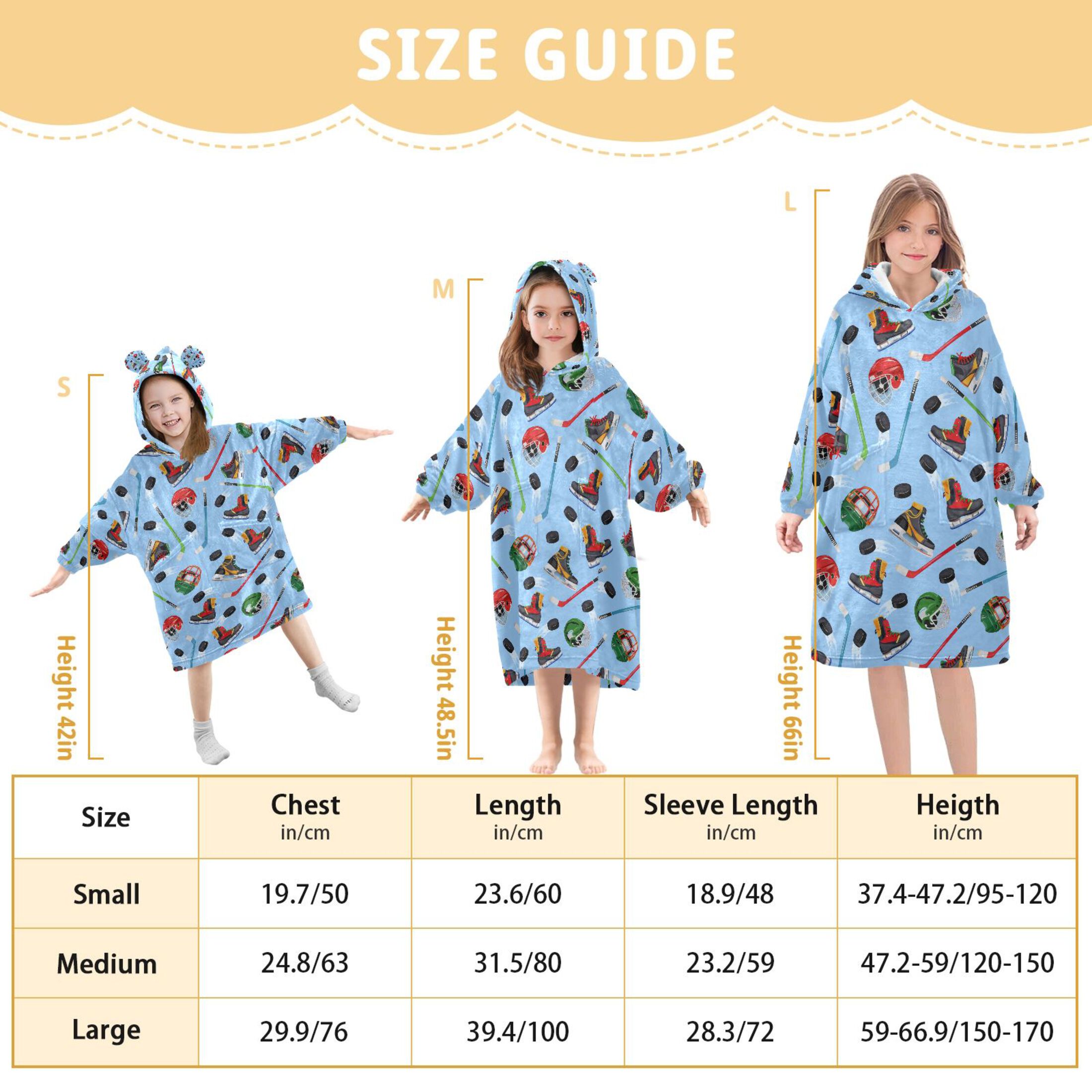 joogoo Wearable Blanket Hockey Player Items Hoodie for Oversized Sherpa Hooded 3-14 YR M