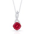 thumbnail image 2 of Rosec Jewels Solitaire Infinity Necklace for Women with Lab Created Ruby and Diamond, 18K White Gold, 2 of 6