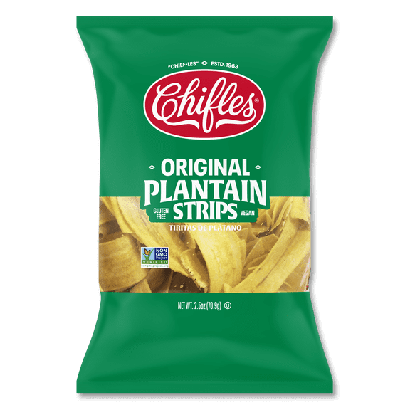 Chifles Plantain Strips Original, 2.5 oz, Crunchy Plantain Chips Snack