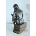 thumbnail image 5 of NIFAO Bronze Girl Reading Statue on Book Stack Library Sculpture Art 8" x 6" x 15"H, 5 of 11