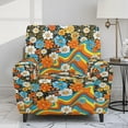 thumbnail image 2 of FKELYI Groovy Hippie Daisy Flower Print Stretch Recliner Slipcover for Single Seat Reclining Chair Soft Fitted Sofa Couch Cover with Pocket Furniture Protector, 4 Pack, 2 of 7