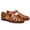 Brown, variant on Men's Wide Width Leather Gladiator Sandals, Breathable Closed-Toe Casual Beach Shoes, Comfortable Summer Footwear for Walking, Travel, and Outdoor Use