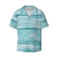 thumbnail image 5 of Daiia Teal Turquoise Wood Men's Linen Shirts Short Sleeve Casual Shirts Button Down Shirt for Men Beach Summer Wedding Shirt-3X-Large, 5 of 6