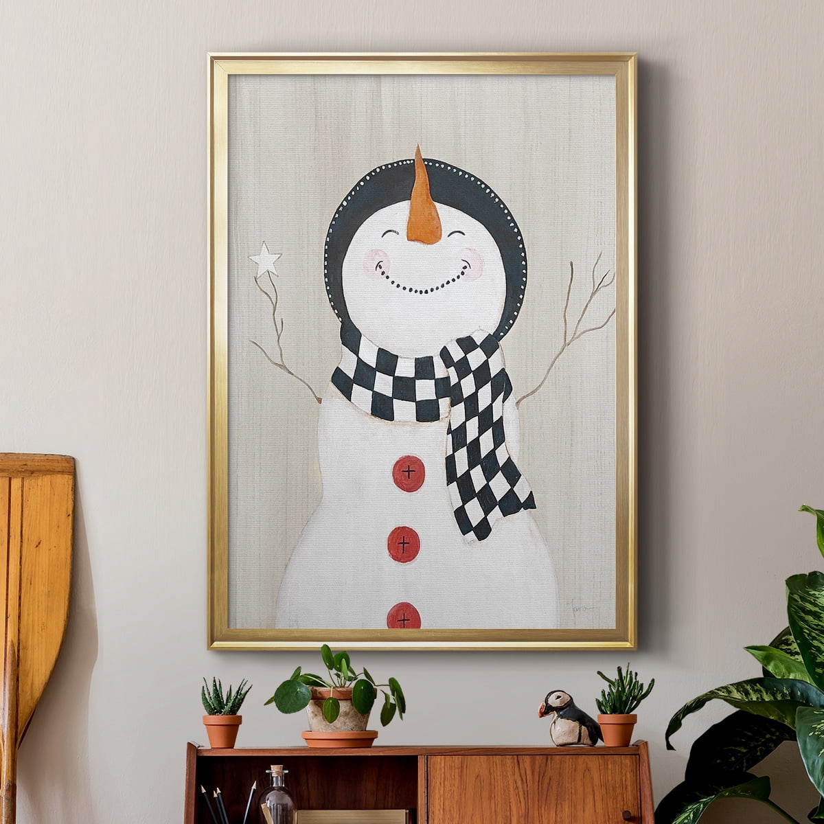 Festive Snowman II Premium Classic Framed Print - Ready to Hang