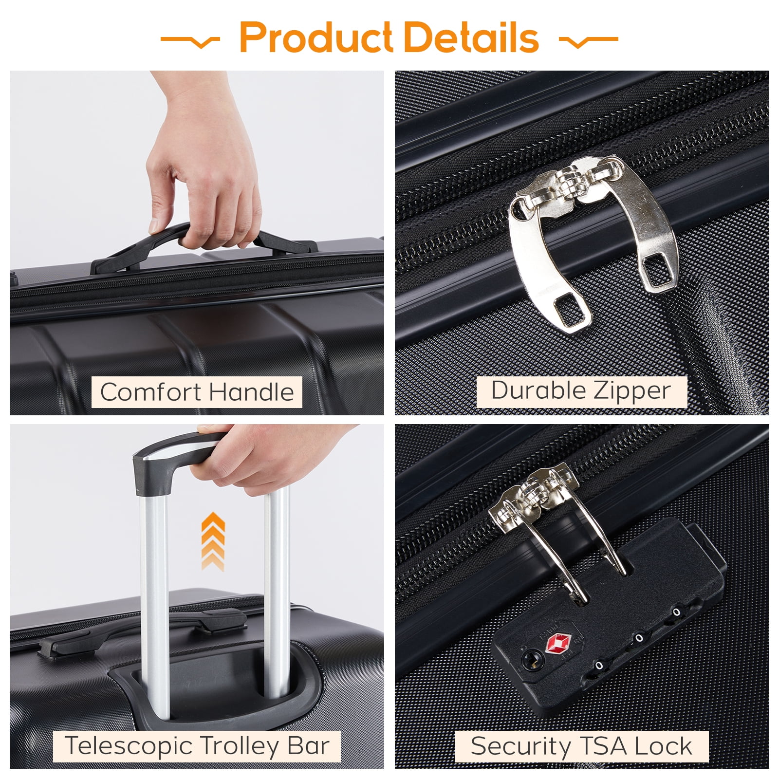 LIFERECORD Carry-On Luggage, 28 inch Hard Shell Rolling Suitcase for Travel Expandable Lightweight with Spinner Wheels TSA Lock