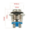 thumbnail image 3 of 12V 16mm Metal Waterproof Push Button Momentary On Off Horn Switch Silver, 3 of 9