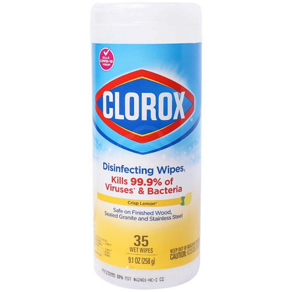 Clorox Disinfecting Wipes – Crisp Lemon (35 Wet Wipes) – 1 Pack bottle