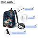 thumbnail image 3 of Balery Artistic Starry Sky Moon Book Mochila Clásica Impresa Básica para Viaje, Mochila Escolar Resistente al Agua, Mochila de Lona con Correas Ajustables-Medium, 3 of 5