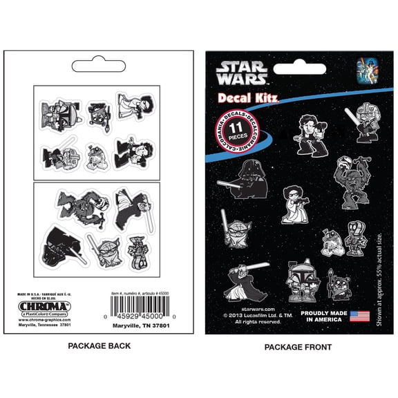Decal Kit - Car Truck SUV - 11pc - Disney - Star Wars - Characters