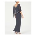 thumbnail image 2 of Jkara Womens Embellished Gown Dress, Grey, 6, 2 of 4