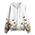 thumbnail image 4 of Xudanell Womens Zip up Hoodies Butterfly Print Womens Sweatshirt Clothes Winter Jackets with Zipper Everyday, 4 of 5