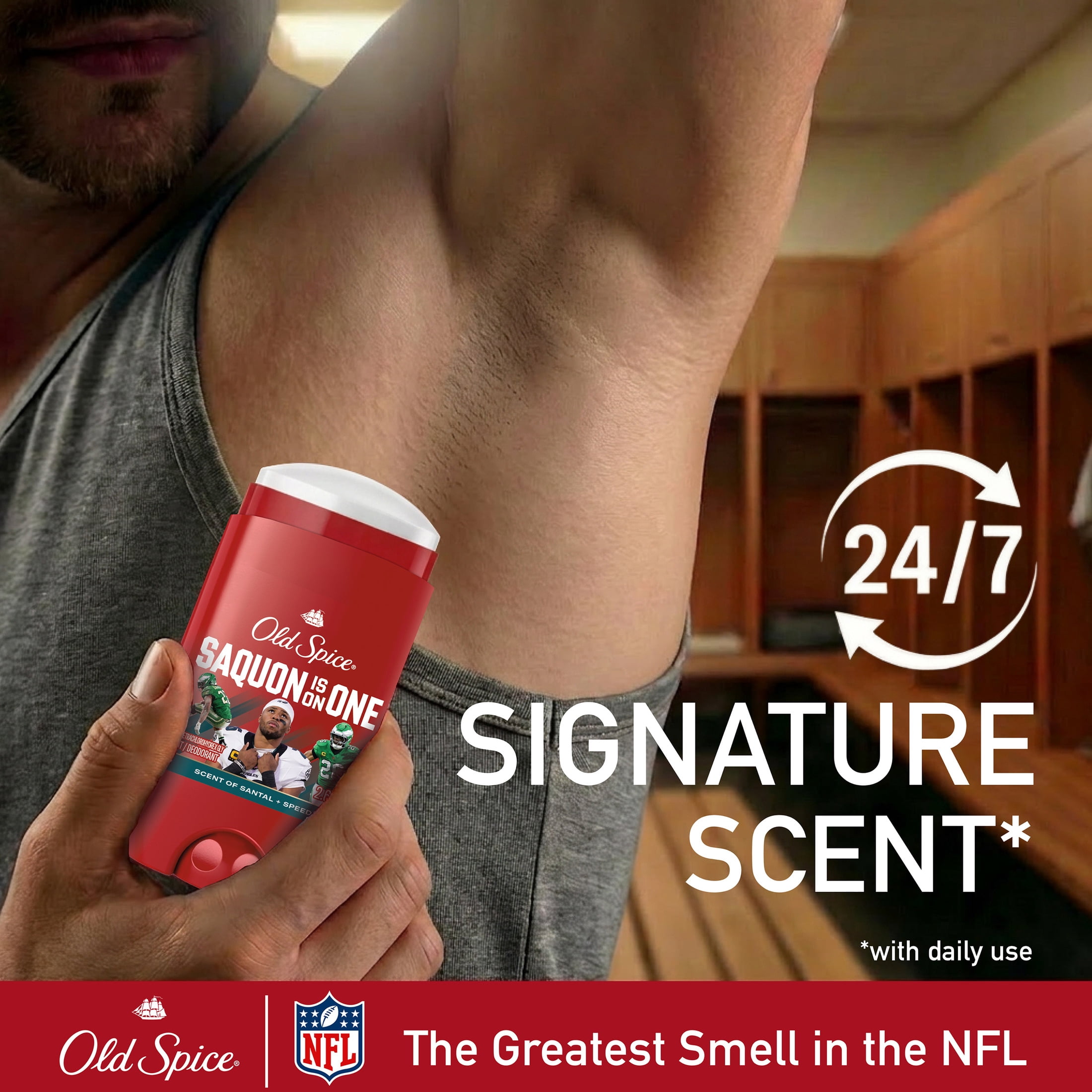 Old Spice Deodorant for Men, Antiperspirant, NFL Collection, Saquon Barkley, Scent of Santal + Speed, 2.6 oz
