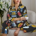 thumbnail image 6 of Fotbe Teeth Pattern Long Sleeve Pajama Set for Women,Sleepwear Set,2-piece Loungewear Set,Soft PJs Comfy Nightwear with Pockets -X-Large, 6 of 7