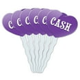 thumbnail image 1 of Cash Heart Love Cupcake Picks Toppers - Set of 6, 1 of 1