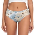 thumbnail image 1 of Fotbe Animals Travel World Map Calzones Estampados para Mujer – Ropa Interior de Algodón, Cómoda, Suave y Elástica-3X-Large, 1 of 6