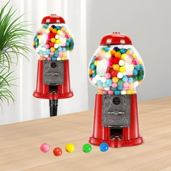 15" Commercial Red Gumball Machine with Stand, Metal Candy Bubble Gum Machine for Halloween, Key-Operated Coin Dispenser, Christmas Party Fun Gift