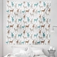 thumbnail image 1 of Deer Tapestry, Animals with Old Text Pattern Christmas Theme Vintage Inspired Illustration, Fabric Wall Hanging Decor for Bedroom Living Room Dorm, 5 Sizes, Turquoise Brown Beige, by Ambesonne, 1 of 1