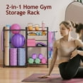 thumbnail image 3 of Weight Rack for Home Gym - Exercise Equipment Storage Organizer for Yoga Mat Dumbbells Kettlebells Foam Roller Yoga Strap & Resistance Bands, Ideal Yoga Mat Holder & Workout Equipment Organizer, 3 of 9