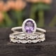 thumbnail image 2 of Anillo de piedras preciosas para mujeres Vintage Set de 3 anillos Joyería hecha a mano de moda Delicado envoltura flexible y adaptarse a todos los dedos, 2 of 4