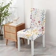 thumbnail image 4 of Set of 4 Artistic Botanical Dining Chair Covers Retro Bloom and Blossom Print Washable Polyester Stretch Slipcovers Removable Protector for Country Kitchen, 4 of 7