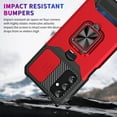 thumbnail image 6 of For Samsung Galaxy A22 5G Case with Card Holder & 360° Magnetic Ring Stand Heavy Duty Camera Lens Slide Dual Layer Shockproof Hidden Card Slot Slim Wallet Phone Case Cover for Women Men,Red, 6 of 7