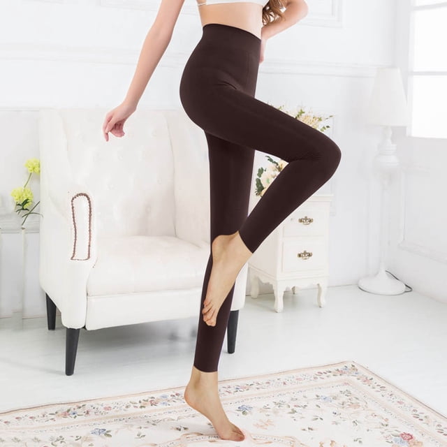 Outfmvch Collants Doublés en Molleton Leggings d'Hiver pour Femmes Collants Chauds pour Femmes Collants en Molleton pour Femmes Leggings Doublés en Molleton Femmes Leggings de Compression pour Femmes Café m