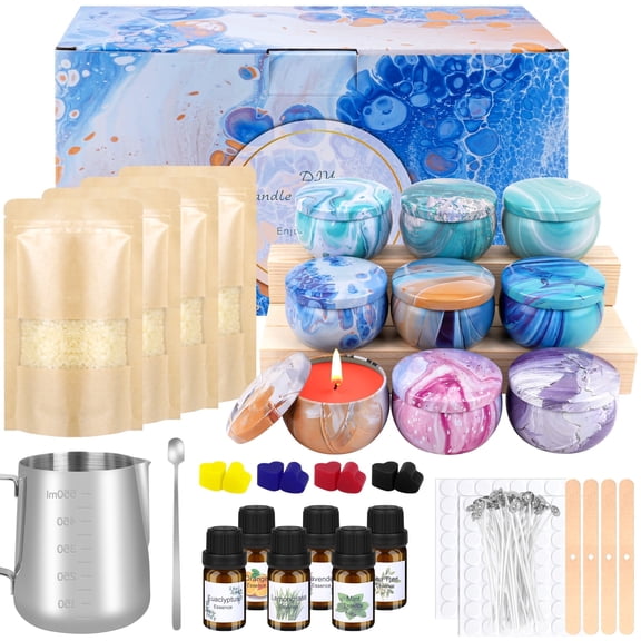 Aottom Candle Making Kit with Wax Melter Complete Candle Making Supplies, Including Electronic Stove, Soy Wax, Melting Pot Rich Scents and Dyes
