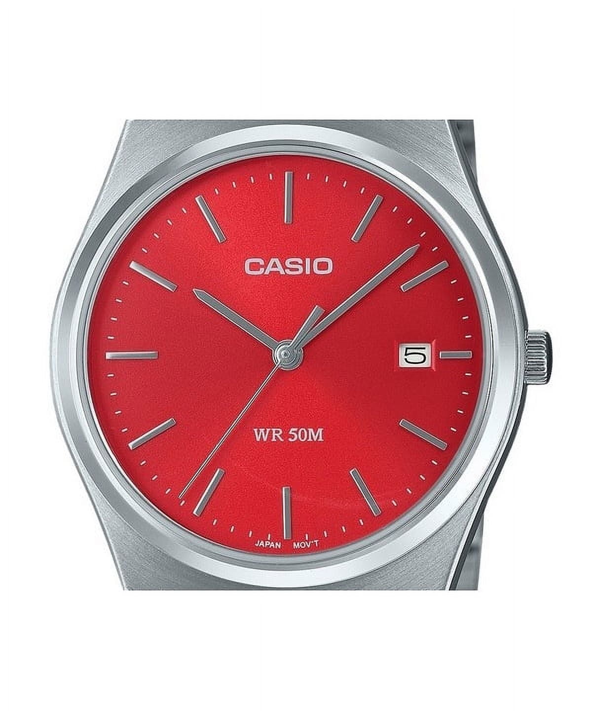 Casio Men’s Stainless Steel Watch with Red Dial - MTP-B145D-4A2VDF