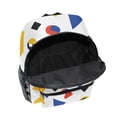 thumbnail image 6 of FORMRS School Backpack with Front Zippered Pocket 12" Student Travel Daypack, Black Simple Shapes, 6 of 6