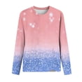 thumbnail image 3 of Fesfesfes Women's Fashion Tops Casual Delicate Floral Prints Three-Quarters Sleeve Round Neck T-Shirt Loose Multiple Fresh Colors Blouse(Red#1,S), 3 of 3