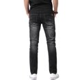 thumbnail image 6 of Ma Croix Mens Biker Jeans Distressed Ripped Zipper Straight Slim Fit Stretch Denim Pants, 6 of 6