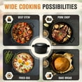 thumbnail image 4 of 5 Quart Pre-Seasoned Cast Iron Dutch Oven with Lid - 2-in-1 Round Deep Pot for Baking, Cooking, Stewing & Roasting, Indoor & Outdoor Use, Black, 4 of 9