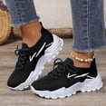thumbnail image 2 of DXOUPM Chaussures de Course pour Femmes Décontractées en Maille Plateforme Lacets Chaussures de Tennis Confortables, 2 of 3