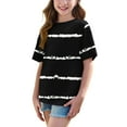 thumbnail image 5 of Delliss Girls Casual Short Sleeve T Shirts Crewneck Tops Kids Striped Tee Blouses 5-15 Years, 5 of 8