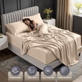 thumbnail image 3 of 4-Piece Extra Deep Pocket Sheet Set | Fits 18 to 21 Inch Mattresses, Soft Cooling Microfiber, Hotel Luxury, Wrinkle & Fade Resistant, OEKO-TEX Certified | Utopia Bedding, Queen, Beige, 3 of 6