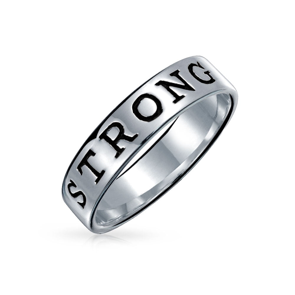 Sentimental Engraved STAY STRONG Purity Ring Band 925 Sterling Silver -  Walmart.com