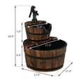 thumbnail image 4 of Wooden Barrel Waterfall Fountain - 2-Tier Outdoor Garden Fountain with Electric Pump - Rustic Patio Decor - 3 Gallon Capacity, 4 of 9