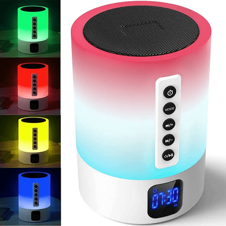 Hetyre Night Light Bluetooth Speaker Alarm Clock Best Gift for Teenage Girls/Boys